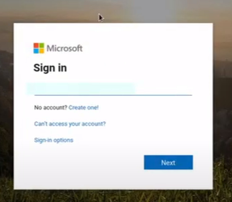 That will open a website to OneDrive to Login with your normal OneDrive credentials