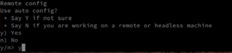 Use auto config. Enter y